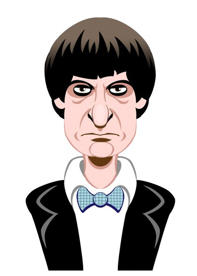 Patrick Troughton als Doctor Who - Karikatur von Neale Osborne